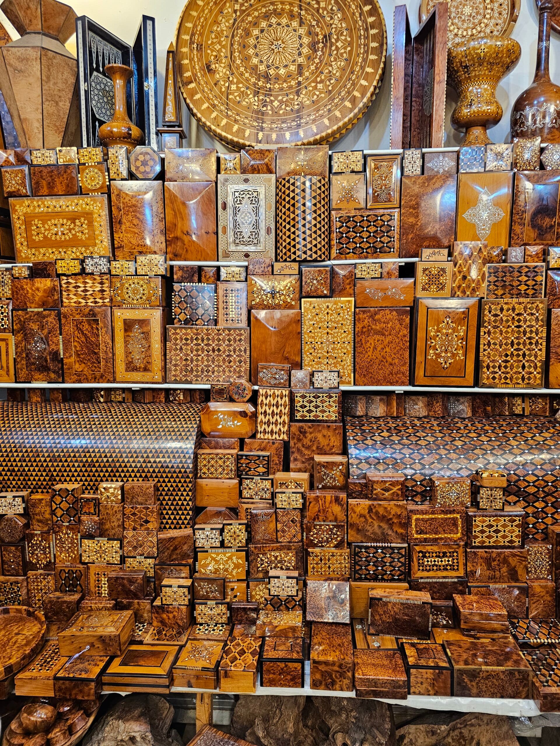 Marquetry in its finest on Thuya wood, from the Atlas mountains of Morocco